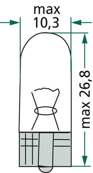 GRANIT Žárovka se skleněnou paticí W 2,1x9,5 d - 10ks