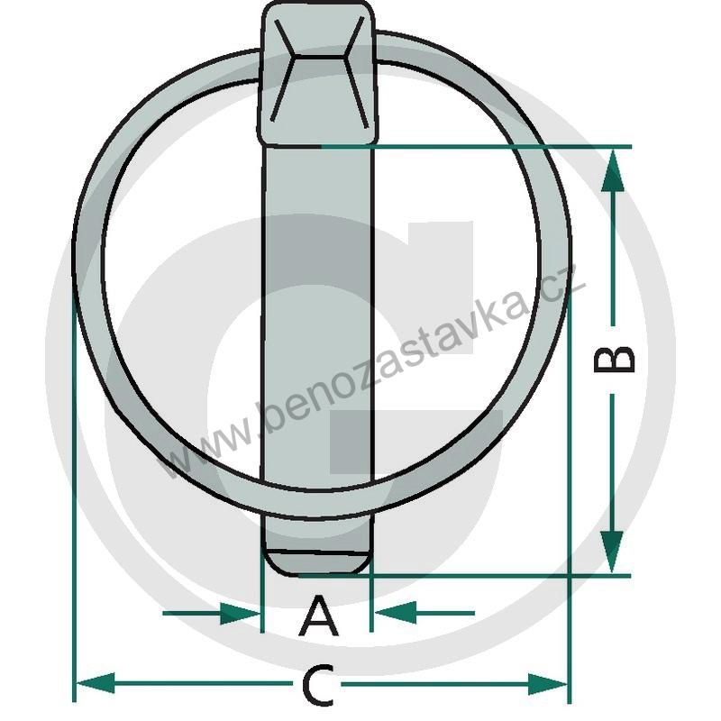 Závlačka 7 x 41 x 47 mm - oko / čep