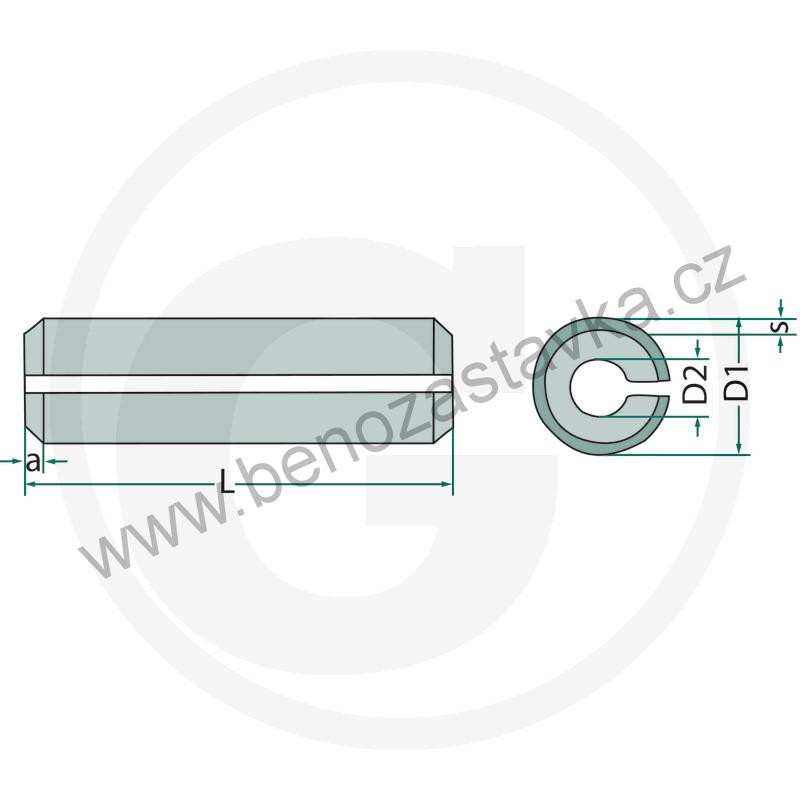 Pružný kolík 3mm, upínací pouzdro