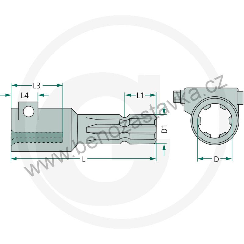 Nástavec se svěracím šroubem 1 1/8" 6 zubů – 1 3/8" 6 zubů GRANIT