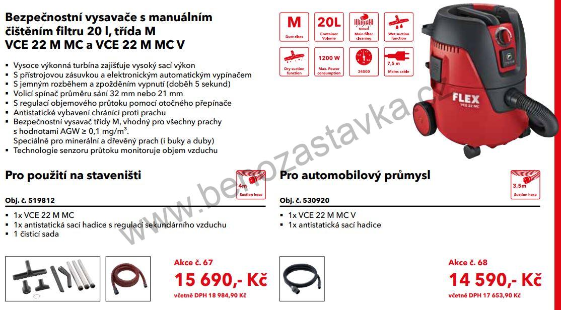 VCE 22 M MC Bezpečnostní vysavač s manuálním čištěním filtru 20 l, třída M - FLEX