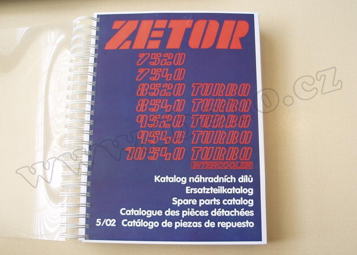 Katalog náhradních dílů Zetor 7520 7540 8520 8540 9520 9540 10540 /P370