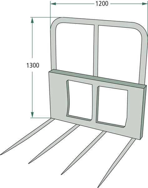GRANIT Přepravní vidlice balíků 4hroty, se zvýšeným ramenem - na velké balíky