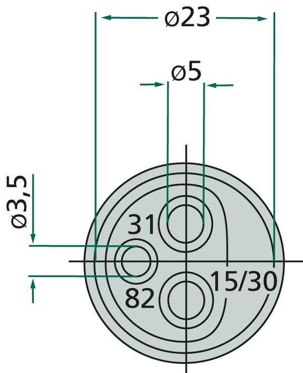 Zásuvka, 3-pólová, ploché kolíky GRANIT