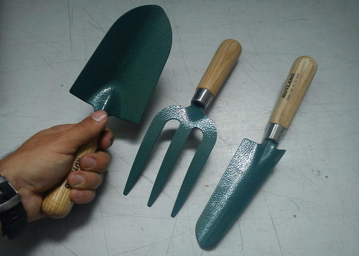 Zahradní sada nářadí - 3 kusy - Lopatka/Vidle/Lopatka sázecí - Uhlíková ocel