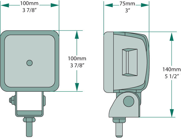 LED pracovní světlo - 9 LED - 12V a 24V - 100x100mm