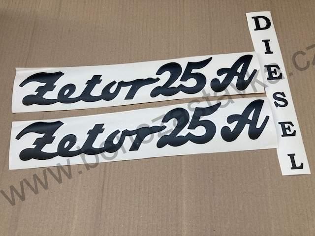 Černá sada samolepek pro Zetor 25A