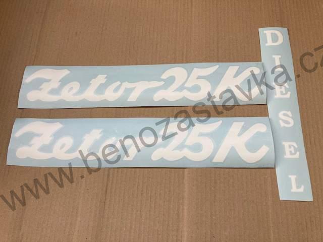 Bílá sada samolepek pro Zetor 25K