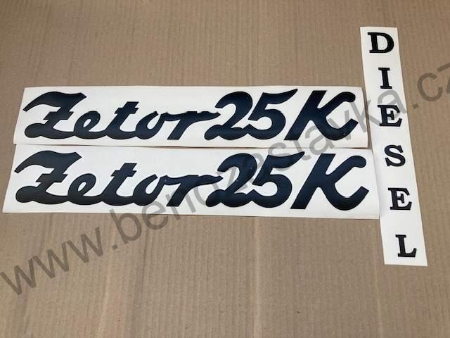Černá sada samolepek pro Zetor 25K