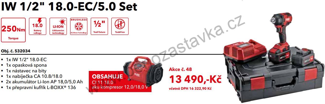 SET Aku-rázový utahovák IW 1/2" 18.0-EC/5.0 - FLEX