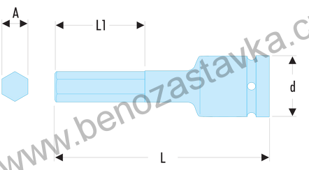 Zástrčná hlavice - imbus 6hrann - 17mm FACOM