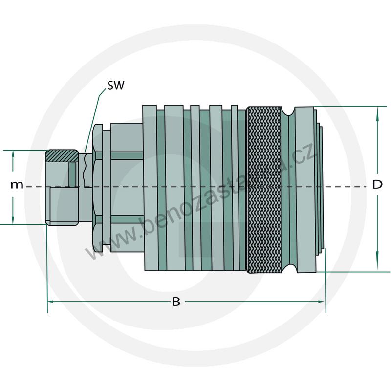Hydraulická rychlospojka M26x1,5 samice KM18L3 DN12-BG3