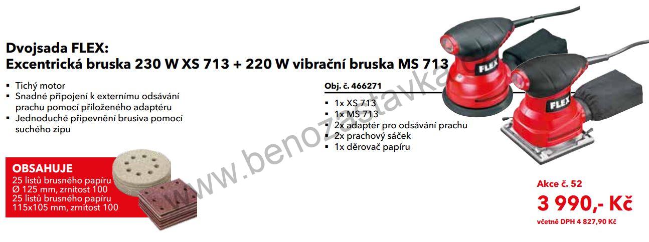 Sada dvojčata - Excentrická bruska 230 W XS 713 + 220 W vibrační bruska MS 713 - FLEX