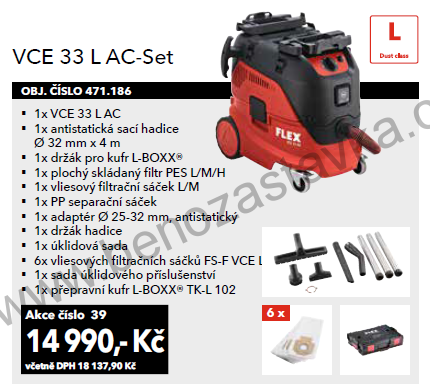 SET Bezpečnostní vysavač s automatickým čištěním filtru VCE 33 L AC - FLEX
