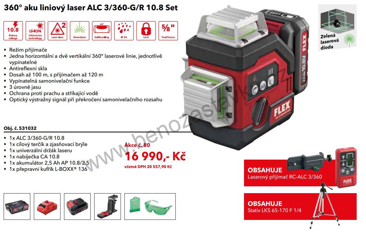 SET Akumulátorový laser 360° ALC 3/360-G/R 10.8 - FLEX