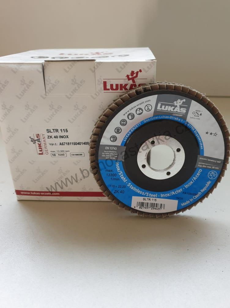 Brusný lamelový kotouč 115mm / Zrno 80 / Zirkon - LUKAS