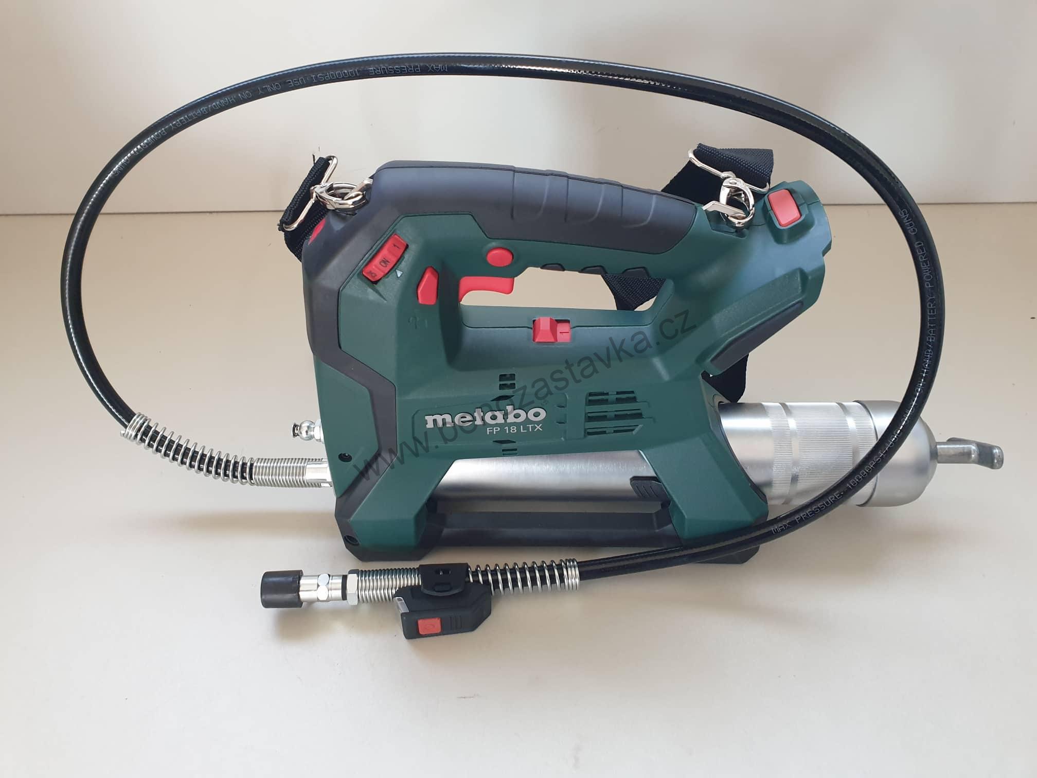 SET Aku-mazací lis FP 18 LTX, maznice + 10 ks kartuší - METABO