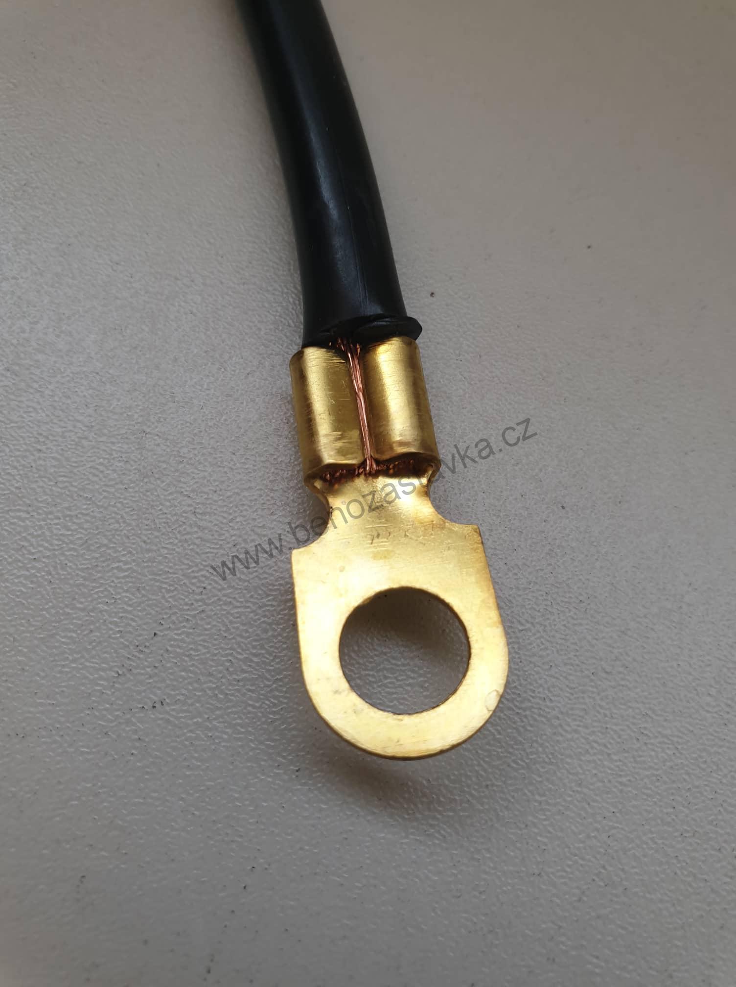 Bateriový kabel s očkem černý 16/500 mm