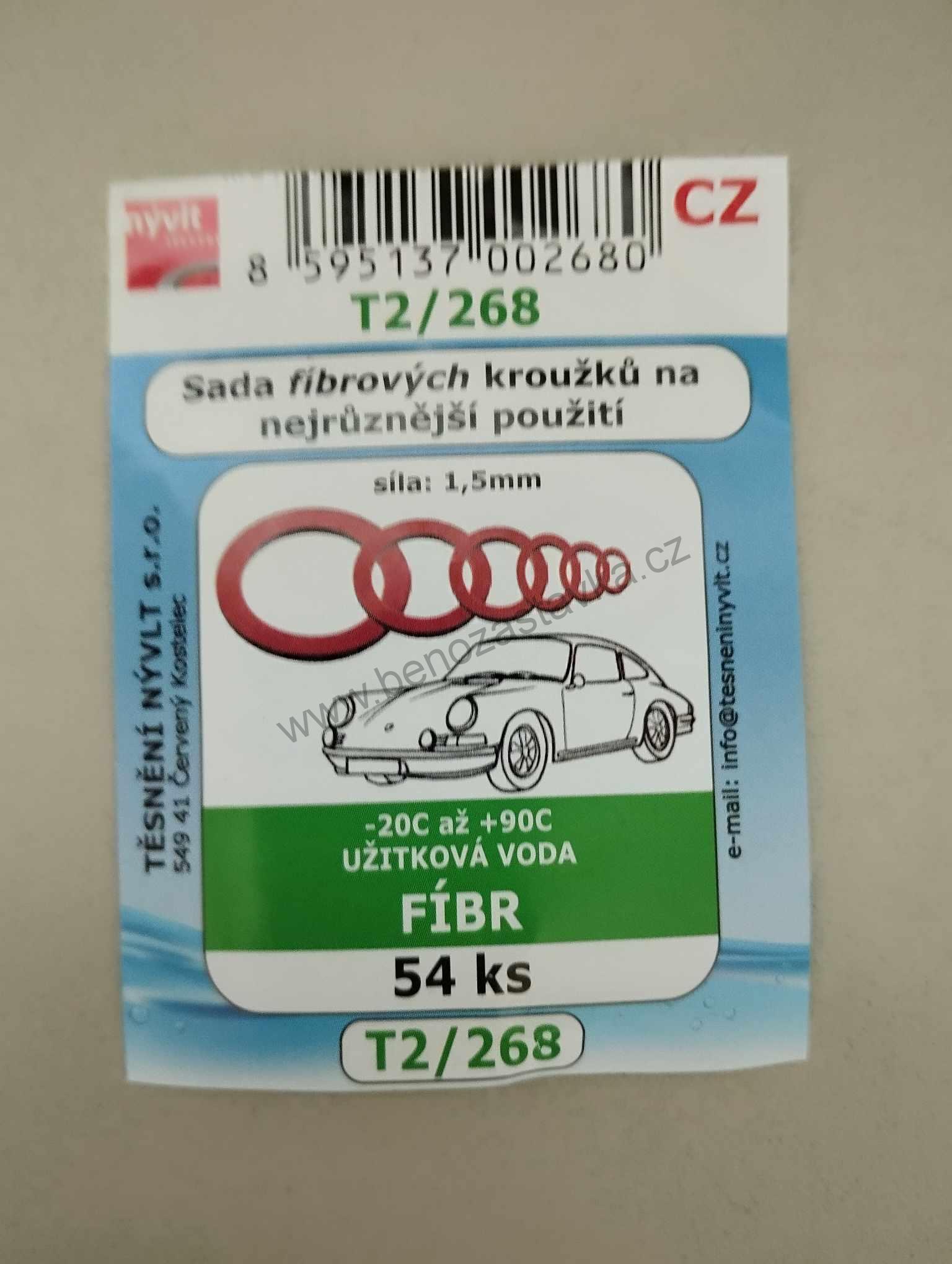 Fíbrové těsnící kroužky AUTO T2/268 54ks