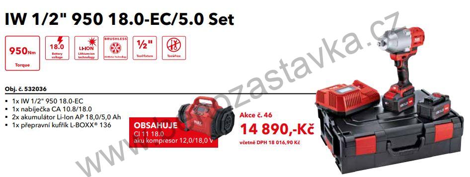 SET Aku-rázový utahovák IW 1/2" 950 18.0-EC/5.0 - FLEX