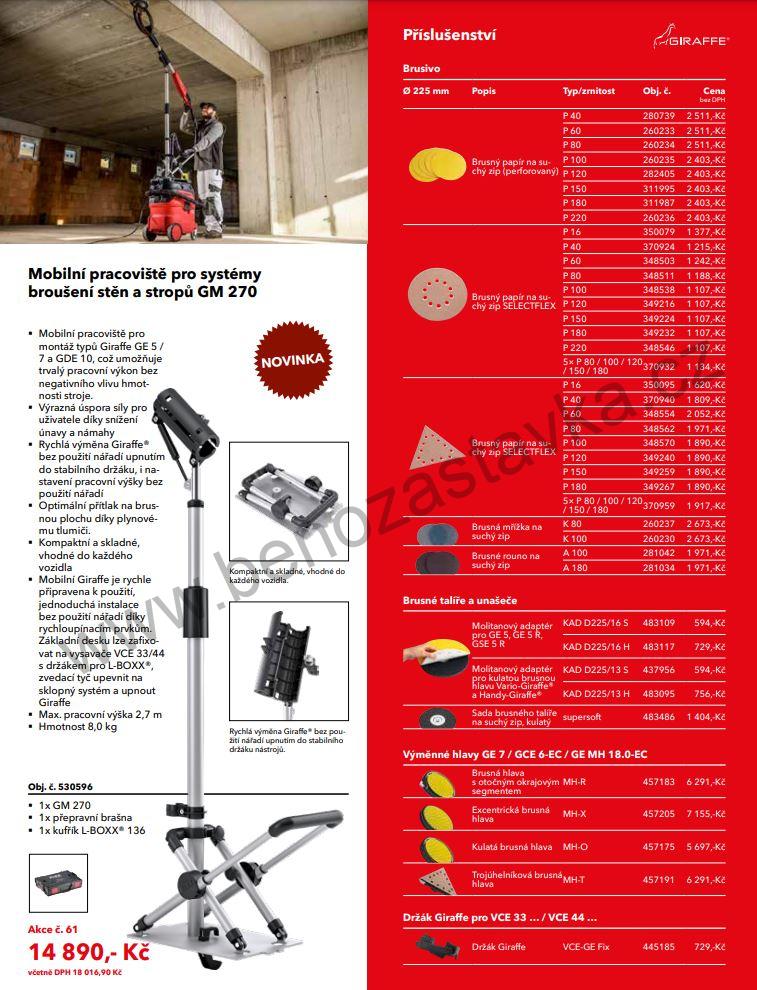 Mobilní pracoviště pro systémy broušení stěn a stropů GM 270 - FLEX