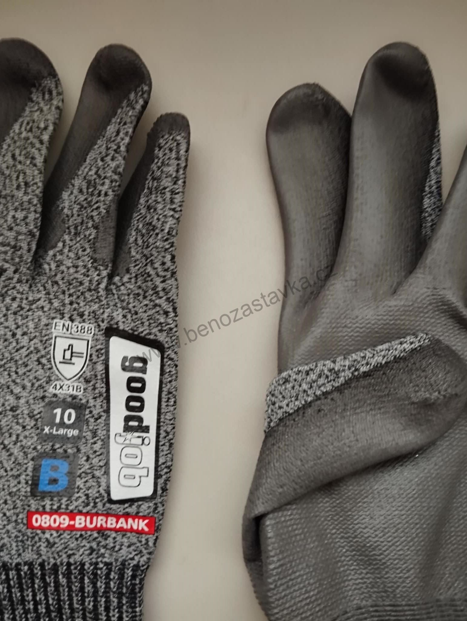 Rukavice protiřezné BURBANK - vel. 10