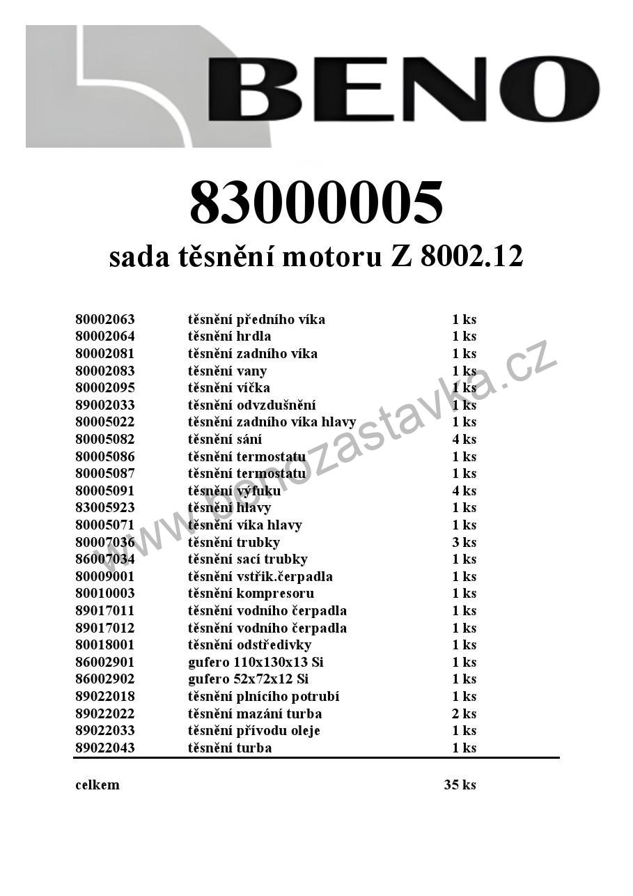 Sada těsnění motoru Z 8002.12 - 4V - turbo, URII