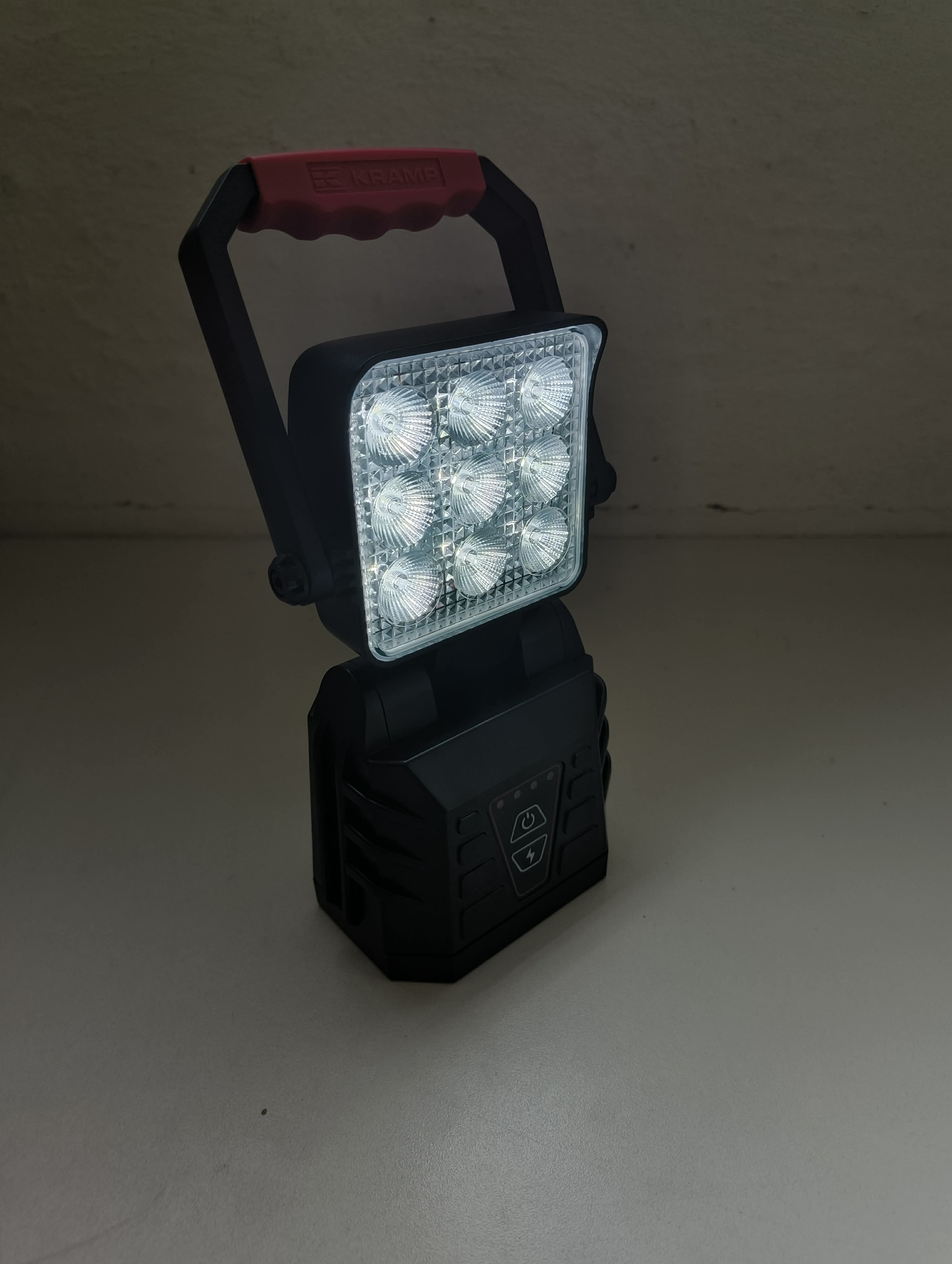 Ruční pracovní LED svítilna, dobíjecí, bílé/oranžové