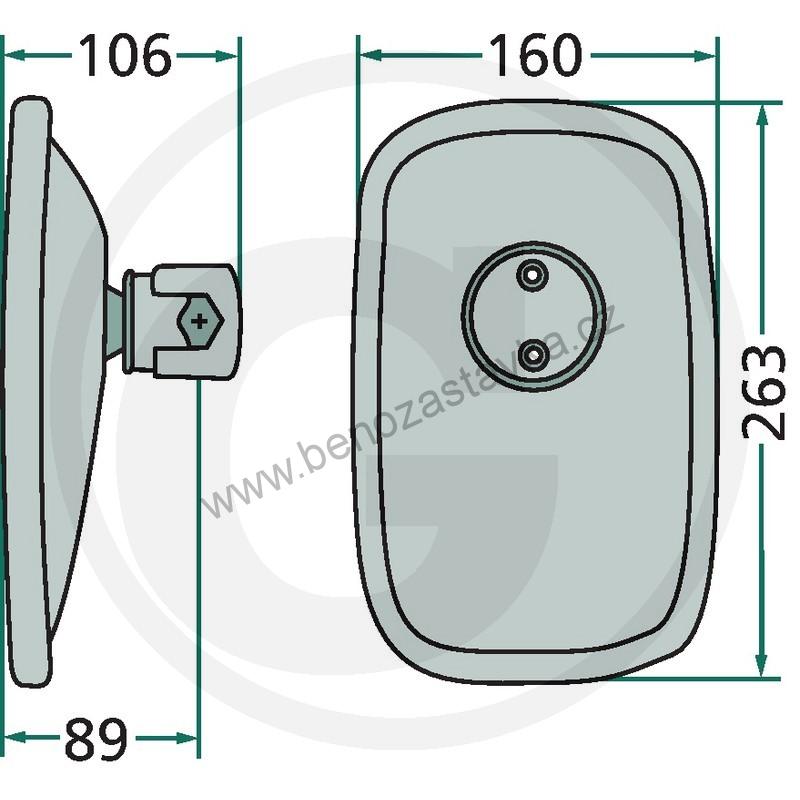 Náhradní sklo - zrcátko pro 263x160 - 25,3x15,2