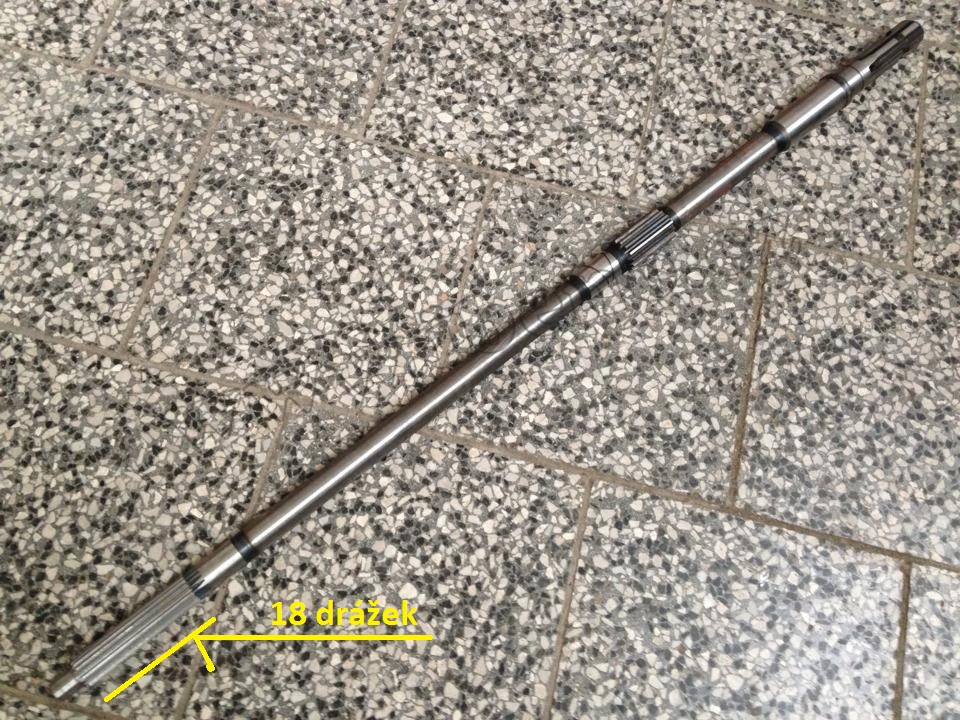 Vývodový hřídel 18 drážek - Zetor 3011 3511