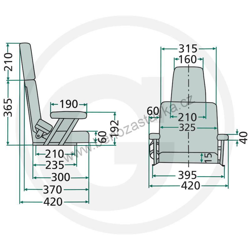 Dětské sedadlo - PVC polstrování - pro traktory