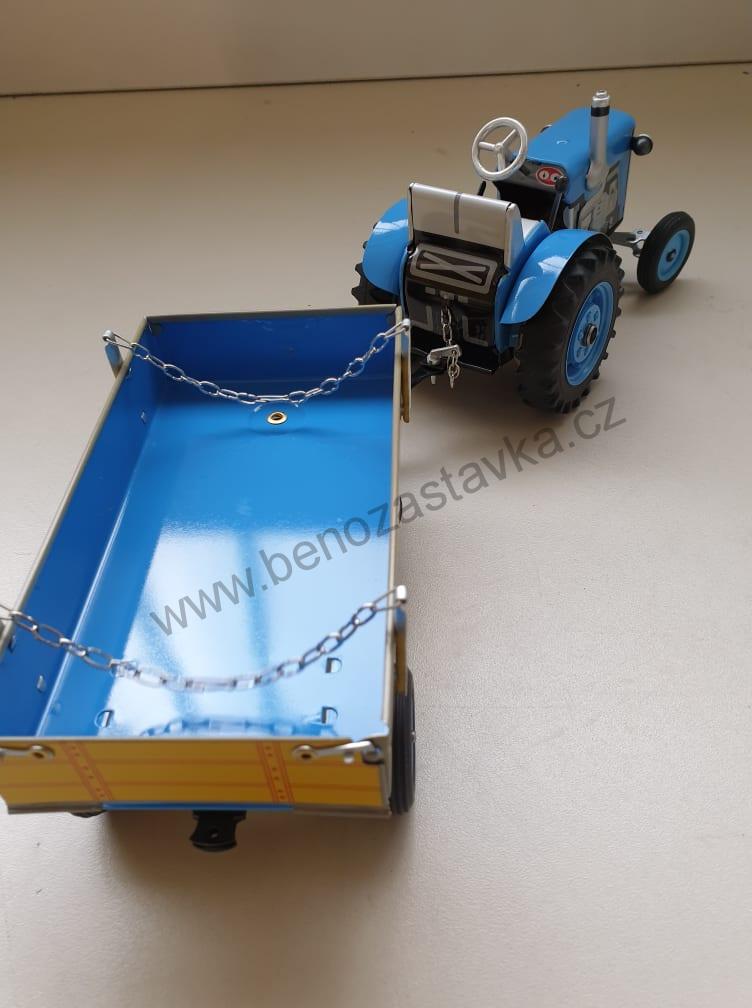 Plechový model traktor ZETOR 25 s valníkem modrý - plastové disky - KOVAPCZ