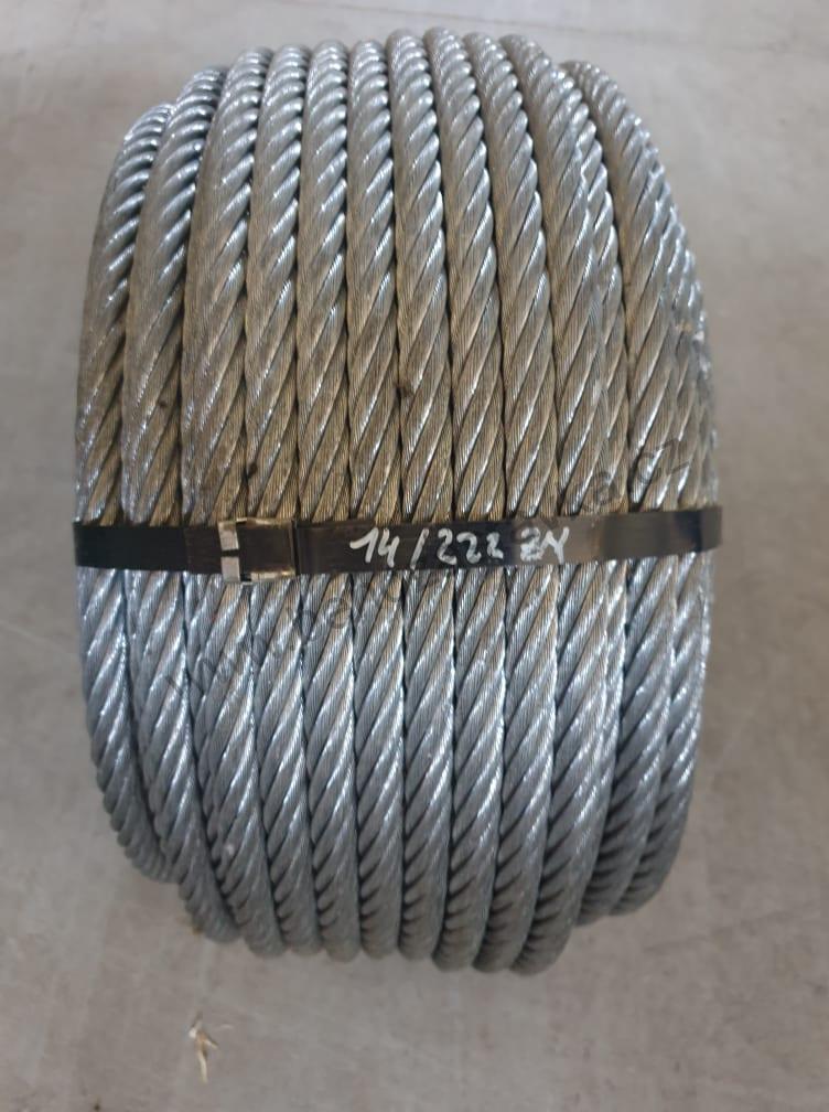 Ocelové lano 80m - 14mm/222 drátů