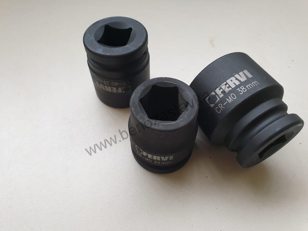 Sada kovaných hlavic 3/4", 8ks, 26-38mm - FERVI