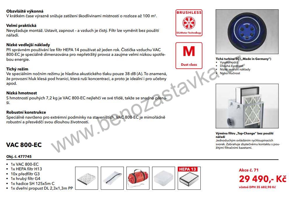 Stavební čistička vzduchu VAC 800-EC - FLEX