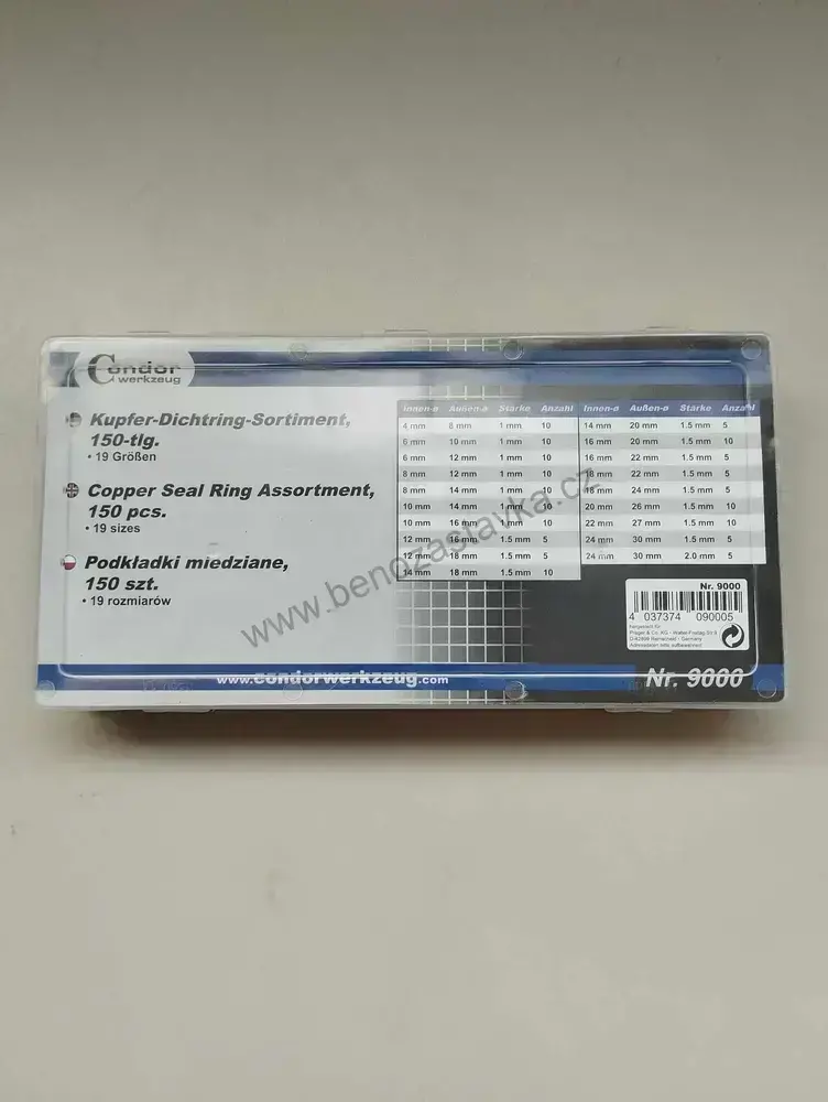 Velká sada kroužků Cu - měď - 150ks - 19 velikostí