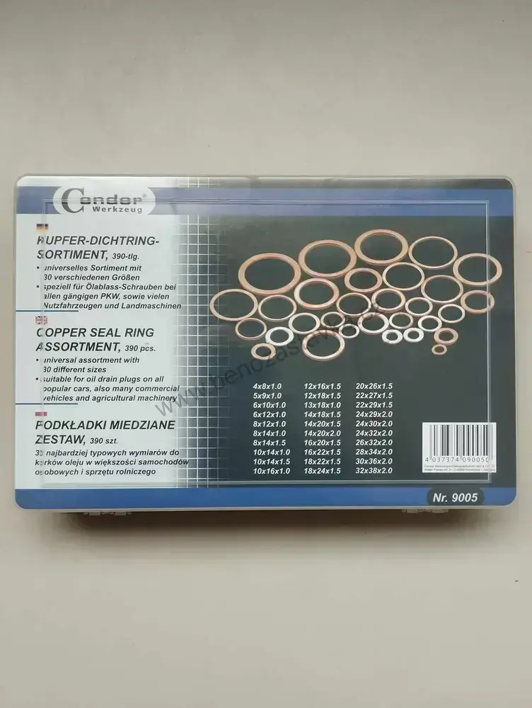 Velká sada kroužků Cu - měď - 390ks - 30 velikostí