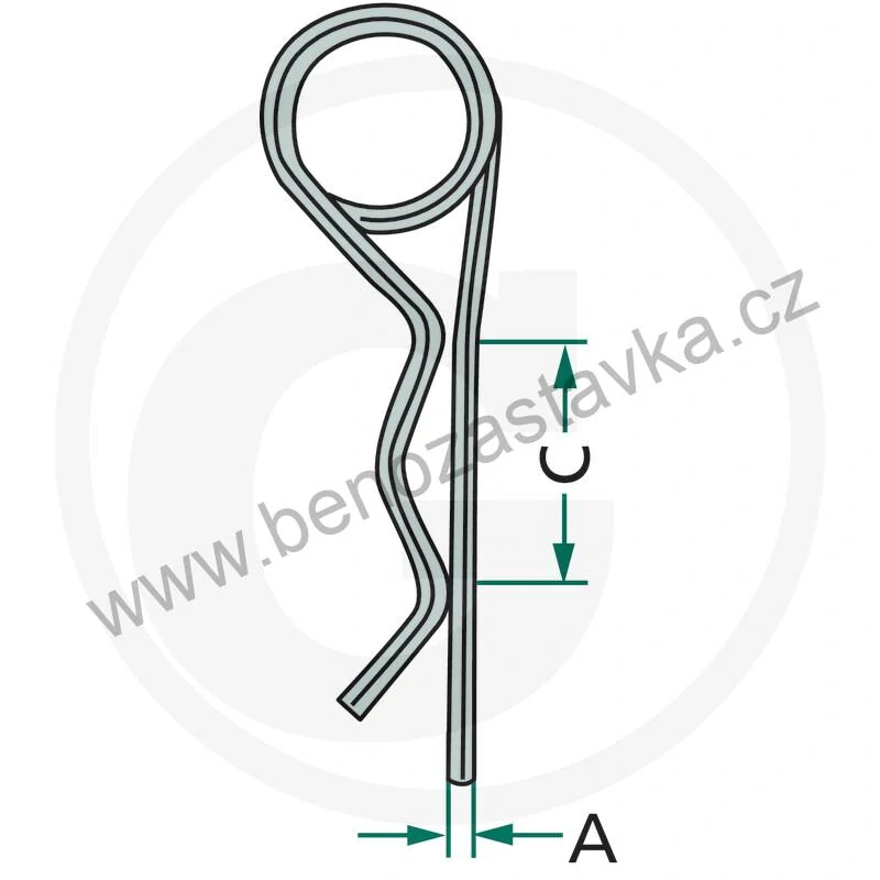 Závlačka 8,0 x 24-40 mm - pružinová dvojitá