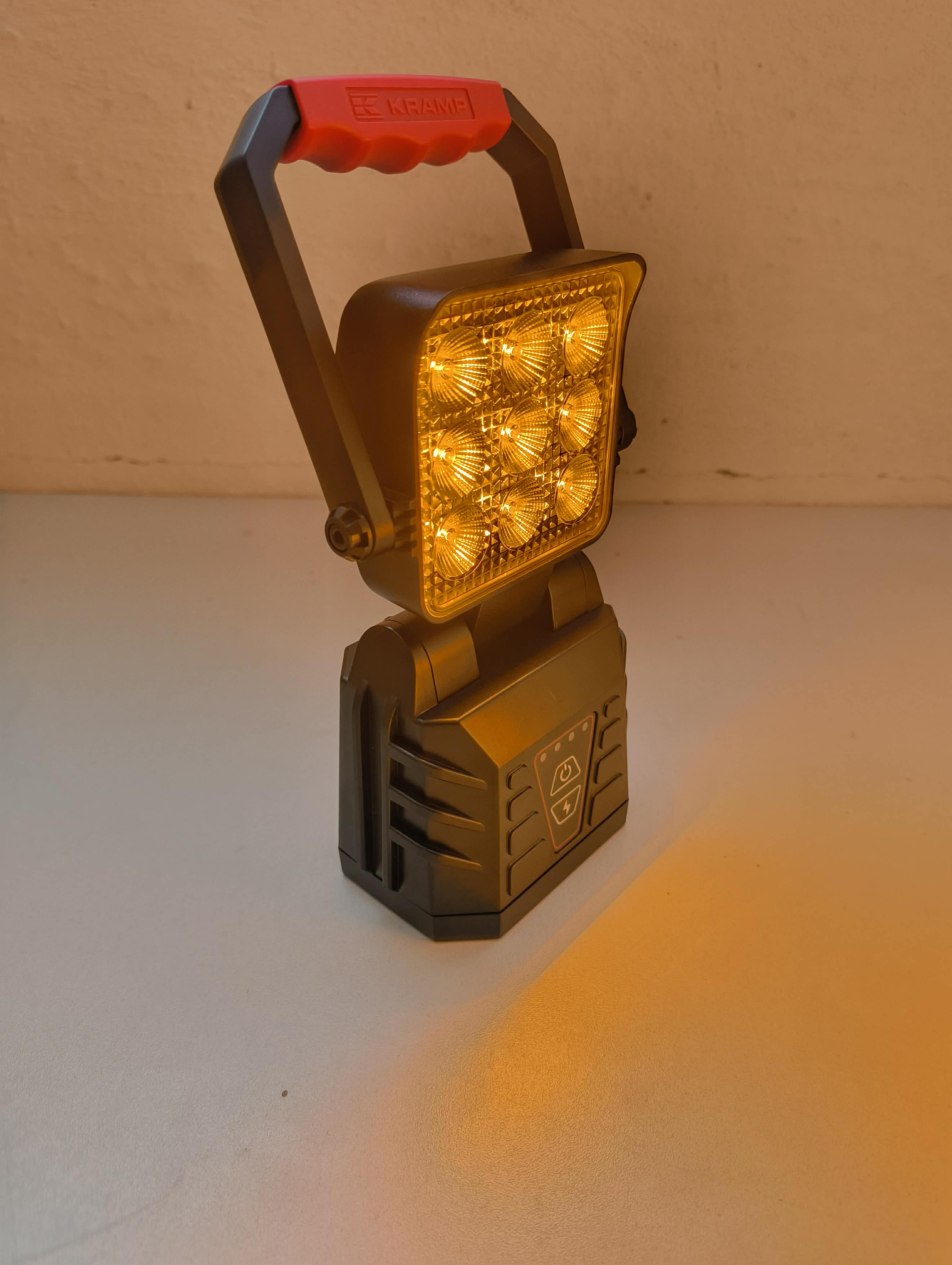 Ruční pracovní LED svítilna, dobíjecí, bílé/oranžové