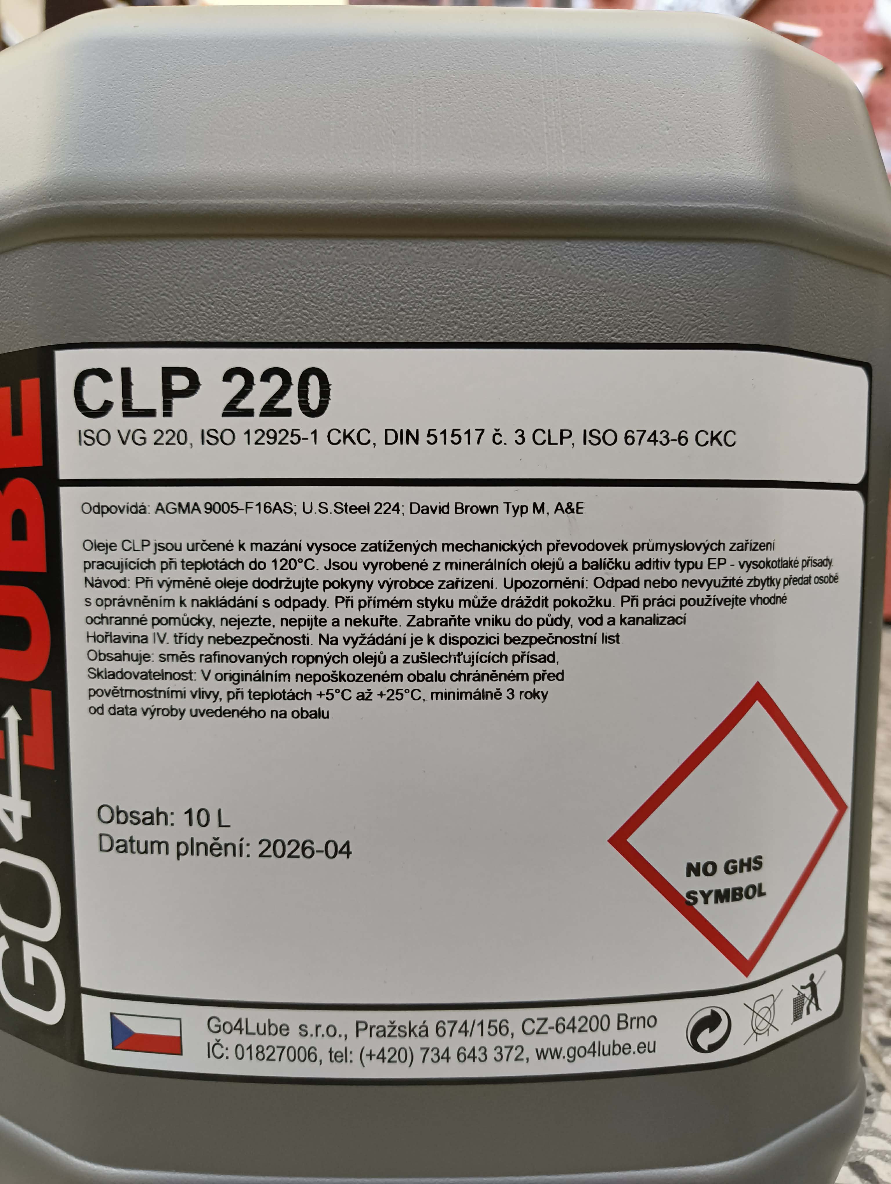 10Litrů - Převodový olej CLP 220