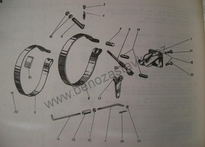 Pás ruční brzdy - Zetor URI