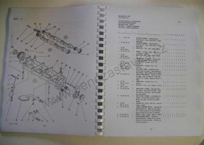 Katalog náhradních dílů Zetor URIV - 8311 8345 10311 10345 11311 11345 18345