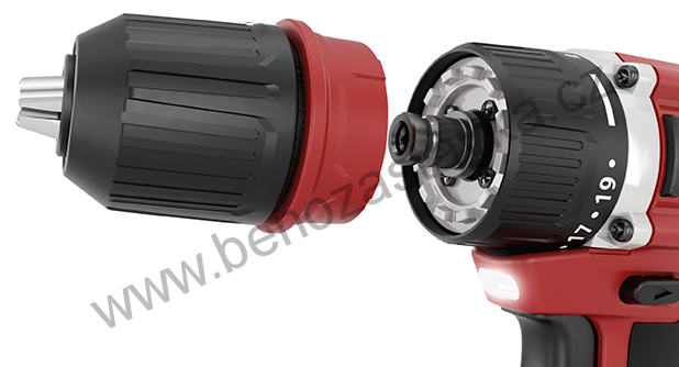 2-rychlostní aku-vrtačka s příklepem PD 2G 10.8-EC včetně 3 nástavců - FLEX