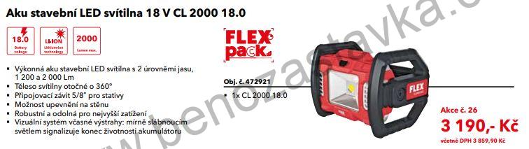 LED Aku-stavební svítilna CL 2000 18.0 - FLEX