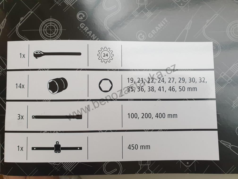 GRANIT Gola sada 3/4'‘, 19 ks /BLACK EDITION/