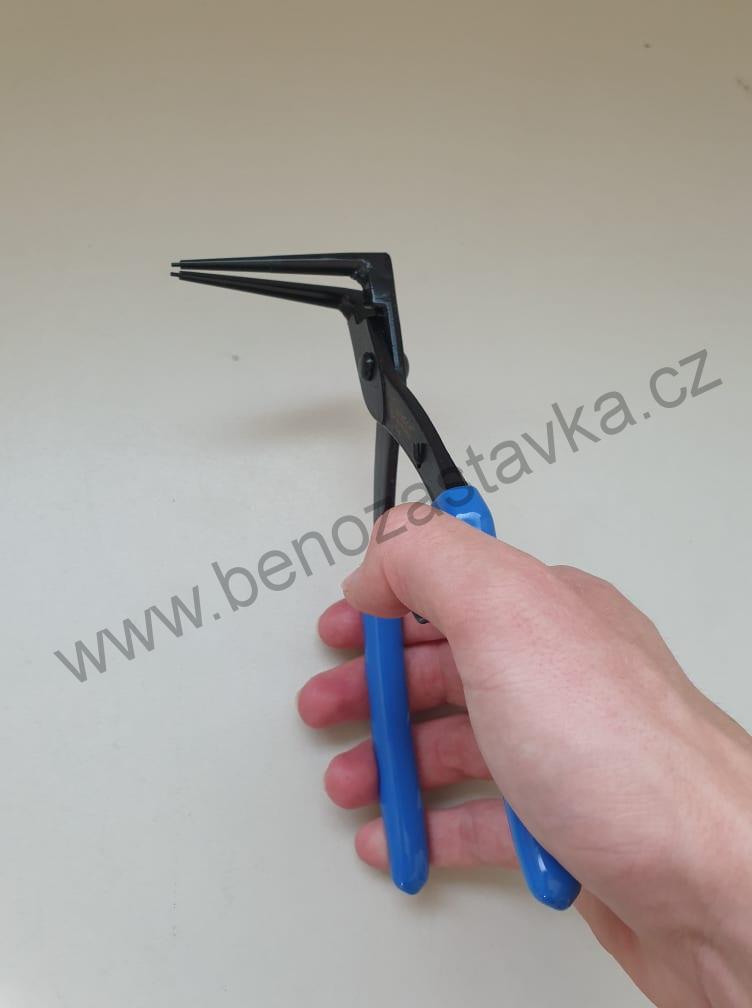 Segrové kleště dlouhé, zahnuté - 90°, 185mm