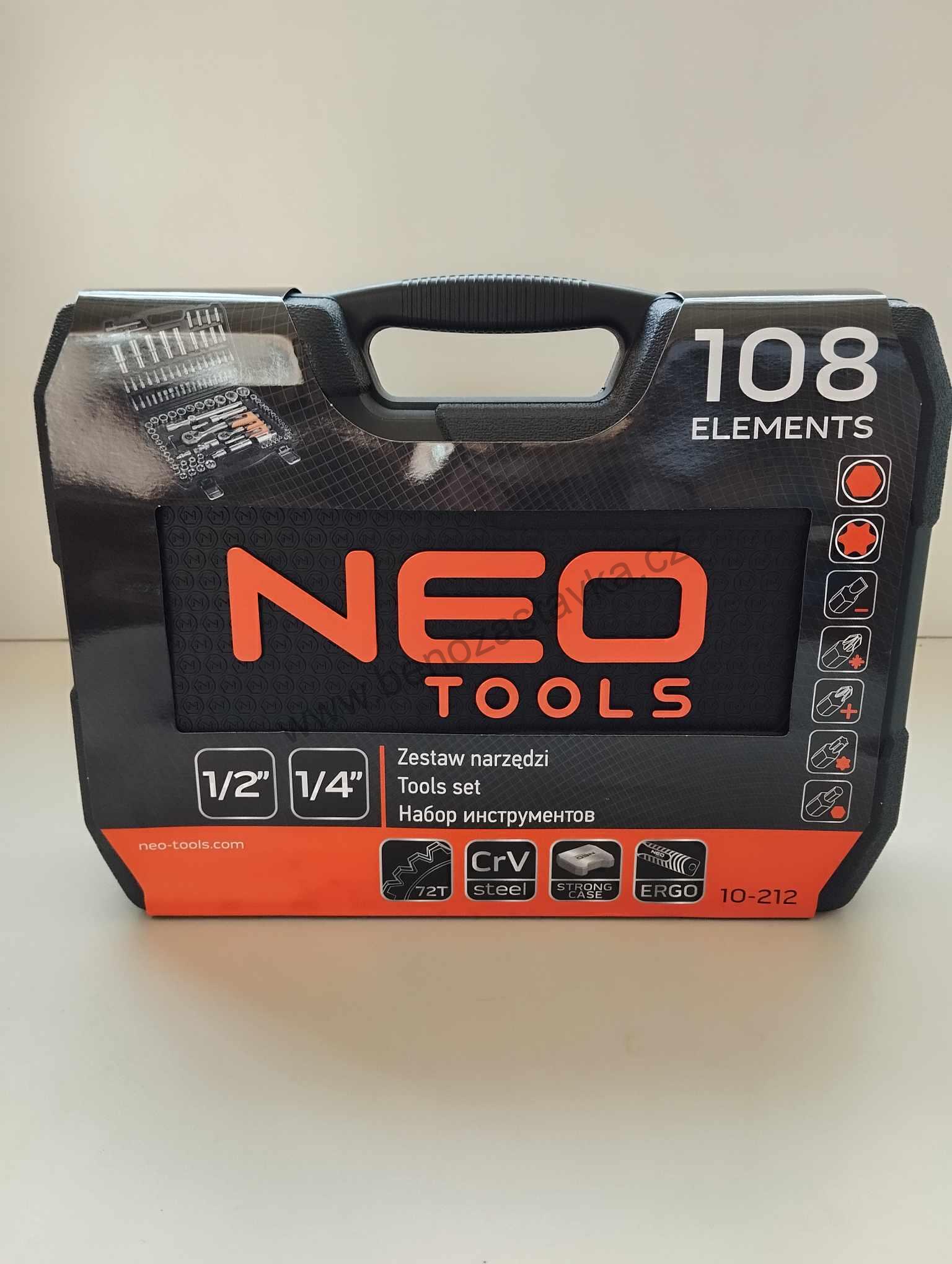 Sada Gola 1/2"-1/4" 108ks NEO TOOLS