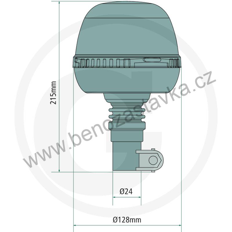 LED Otočný maják 12/24V - nástrčná trubice