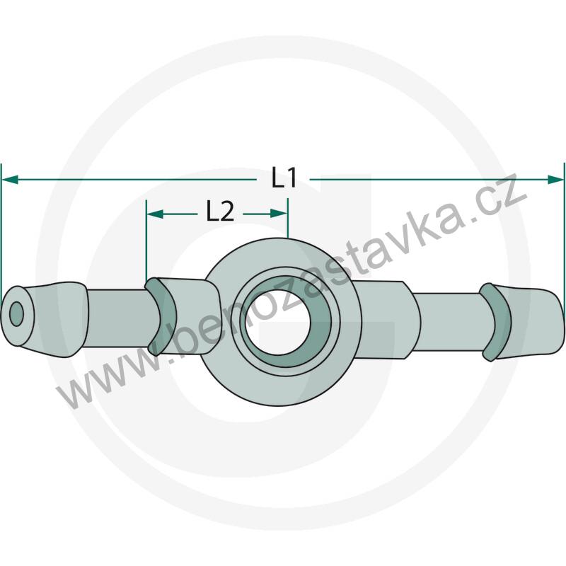 Oko na průtokový šroub M10x1 se dvěma trny 5,5mm