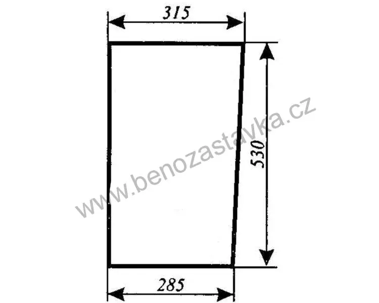 Sklo průhledu přední - Zetor 
